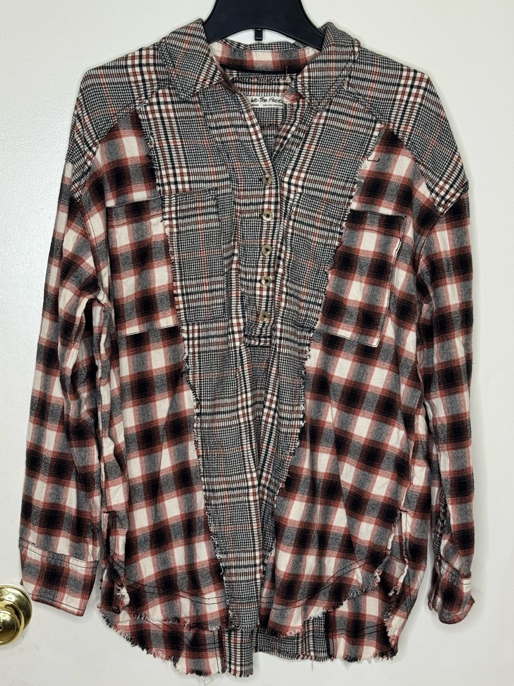Free People Wildfire Plaid Top - Picture 2 of 8